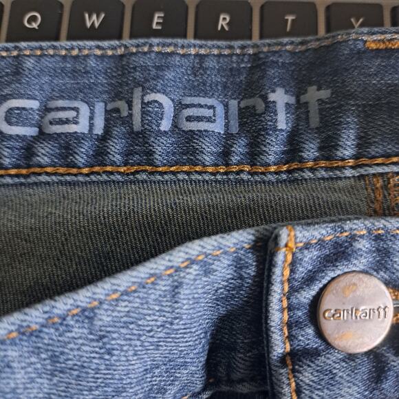 Carhartt Men's 40 x 28 Medium Wash Relaxed Fit Work Stretch Denim Jeans - Picture 4 of 6